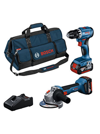 Bosch Gsr 18V-45 Akülü Vidalama + Gws 18V-8 Akülü Taşlama 2 x 4 Ah Akülü Kombo Set 0615A5007N