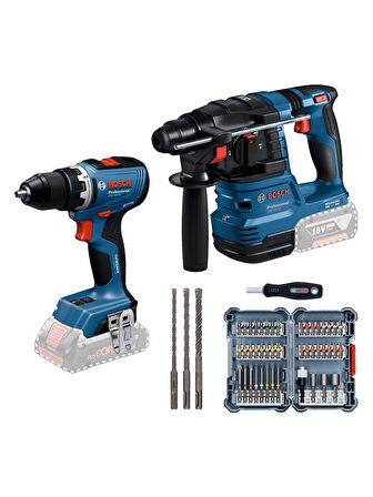 Bosch Gsr 18V-45 Akülü Vidalama + Gbh 18V-22 Kırıcı Delici 2 x 4 Ah Akülü Kombo Set 0615V0003D