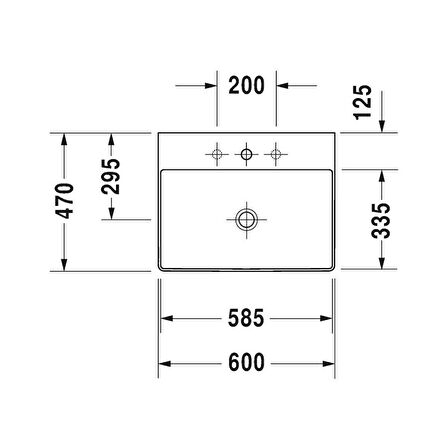 Duravit DuraSquare Tezgah Üstü Lavabo Duraceram® 60 Cm 2353600071