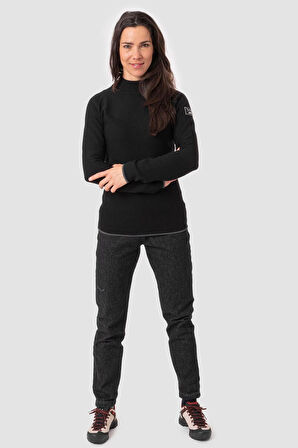 Fanes Eng. Logo Am Kadın Kazak Sweatshirt Siyah