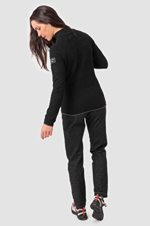 Fanes Eng. Logo Am Kadın Kazak Sweatshirt Siyah