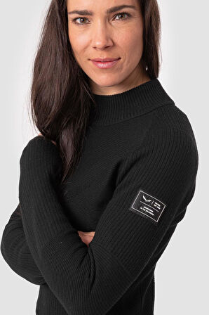 Fanes Eng. Logo Am Kadın Kazak Sweatshirt Siyah