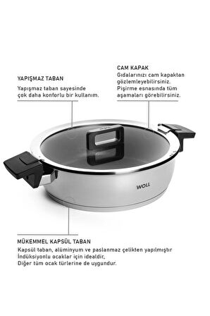 Concept Çelik Sığ Tencere 28cm