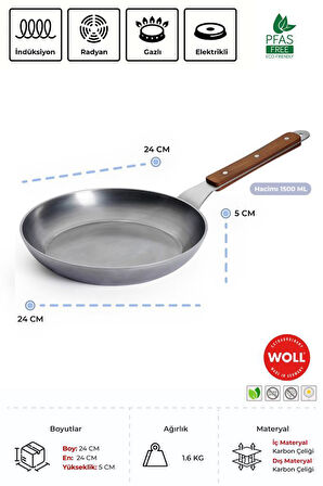 Woll Carbon Steel Kızartma Tavası 24 CM