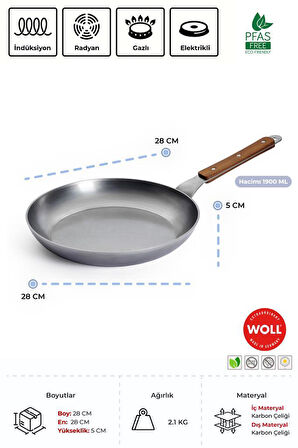 Woll Carbon Steel Kızartma Tavası 28 CM