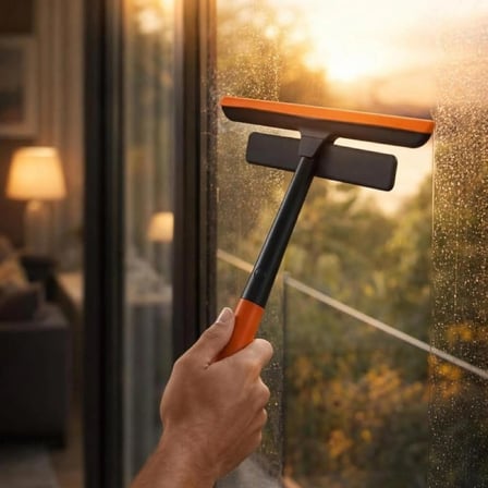 360 Derece Oynar Çift Başlıklı Çekçek Cam Temizleme Aparatı Çift Taraflı Çekçek Ve Toz Alma Fırçası Ev Ofis Araba Cam Silme Aparatı