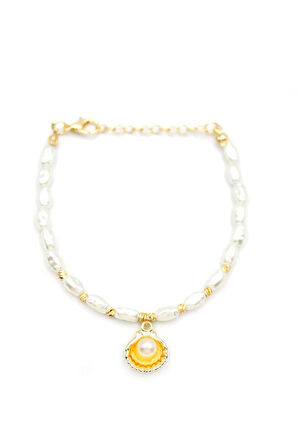 İnci Bileklik - Altın