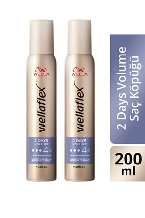 Wellaflex 2 Days Volume 2 Gün Boyunca Hacim Veren Saç Köpüğü Extra Strong Hold 200 ML - 4/5 Hold 2X
