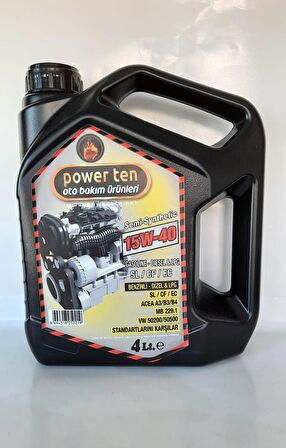 POWERTEN 15W40 MOTOR YAĞI 4 LİTRE