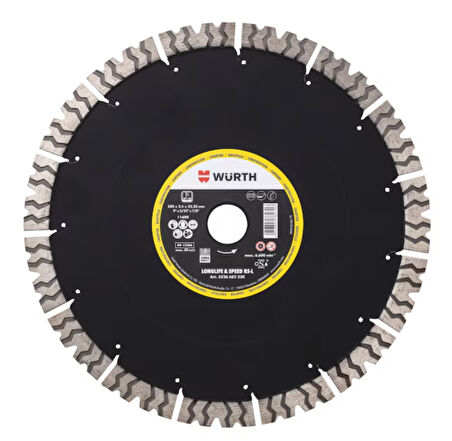 Elmas kesme diski LS RS şantiye sessiz ELMAS KESME TAŞI-BR30/25,4-D350