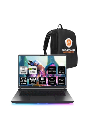 ROG Strix G16 i7 14650HX 40GB 1TB SSD RTX5060/8GB 240Hz WQXGA 16'' W11P G615JMR Gaming Laptop
