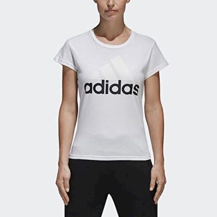 S97214 Ess Linear Slim Tee Adidas Kadın Beyaz Pamuklu Tişört