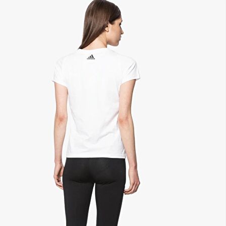 S97214 Ess Linear Slim Tee Adidas Kadın Beyaz Pamuklu Tişört