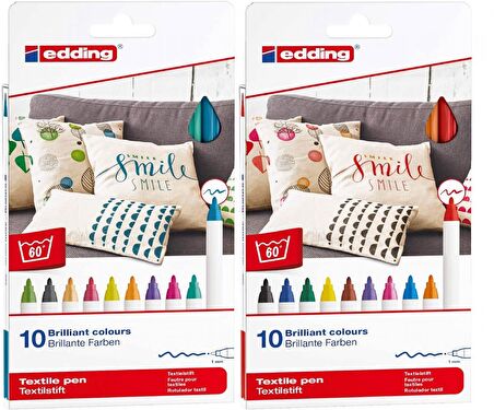Edding 4600 20'li Tam Renk Kumaş Kalemi Set - Fun + Basic