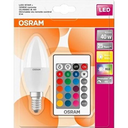 Osram LED Star+ 4.9W E14 Duy Kumandalı RGB Ampul