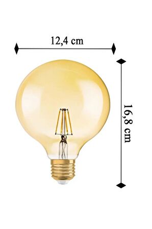 Osram Vintage 6,5W (55W) Dim Glop Rustik Ampul - Sarı Işığı Kısılabilir Dekoratif Lamba