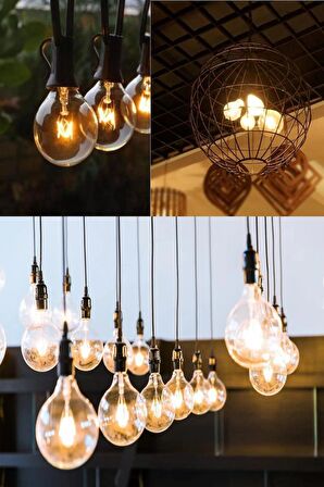 Osram Vintage 6,5W (55W) Dim Glop Rustik Ampul - Sarı Işığı Kısılabilir Dekoratif Lamba