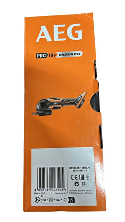 AEG BEWS 18-125BL-0 Akülü Kömürsüz Motor Taşlama (Akü Hariç) T4935464414