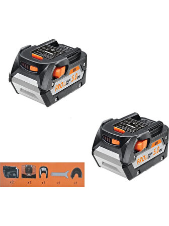 Aeg BEWS18-125BLLI-502C 2x5.0Ah Çift Akülü Kömürsüz Avuç Taşlama - 4935464417