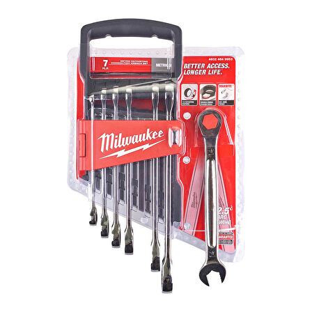 Milwaukee Kombine Anahtar Seti Cırcırlı 7 Parça- 4932464993