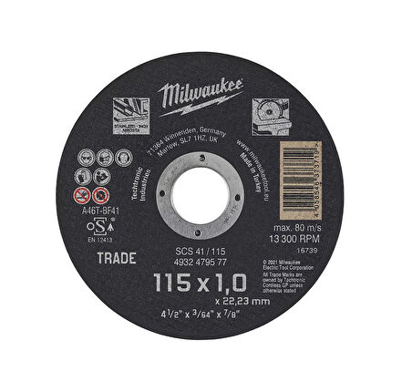 Milwaukee Scs 41 İnox Kesme Taşı 115x1.0mm 10Lu
