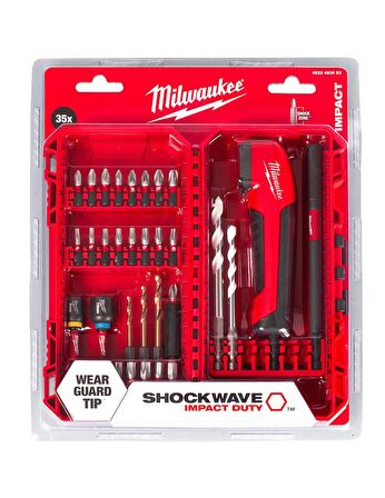 Milwaukee Shockwave Köşe Adaptörlü Tığ ve Bits Uç Seti 35 Parça 4932 4936 53