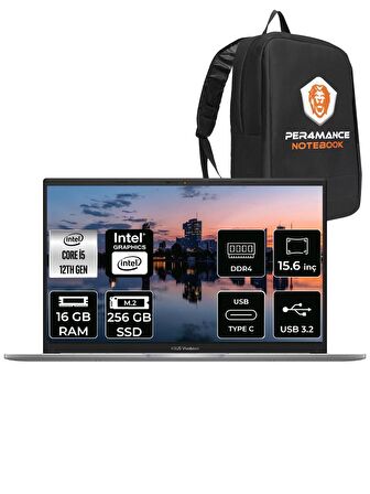 ASUS Vivobook 15 X1504ZA i5 1235U 16GB RAM 256GB SSD 15.6'' FHD FDOS BQ451 & PER4 ÇANTA