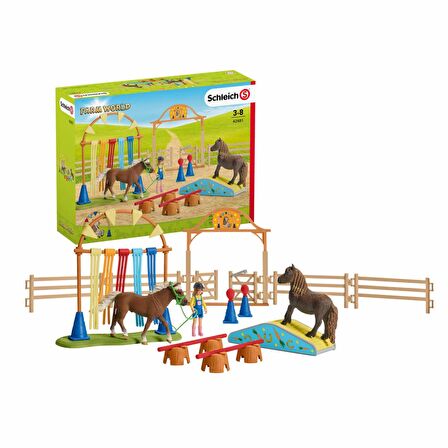 Schleich Farm World Pony Çeviklik Eğitimi Oyun Seti