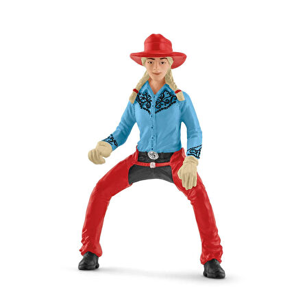 Schleich Kovboy Kız ve Fıçılı At Yarışı 42576