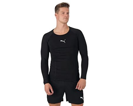 Puma Liga Baselayer Tee Ls Erkek Futbol Uzun Kollu Antrenman Üstü 65592003 Siyah