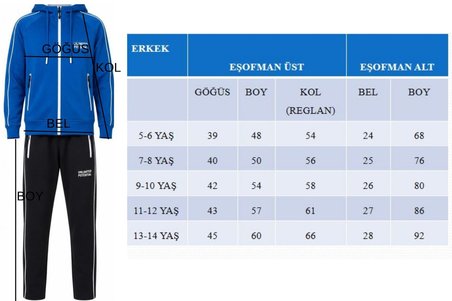 Erkek Çocuk Potential Kalın Şeritli Kapüşonlu Düz Paça Dalgıç Kumaş Eşofman Takımı ESF7017