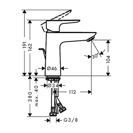 Hansgrohe Talis E Tek Kollu Lavabo Bataryası Mat Bronz, 110 Kumandalı