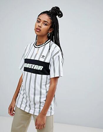 Adidas Tee White Size S Women Jersey Shirt T-Shirt BEYAZ