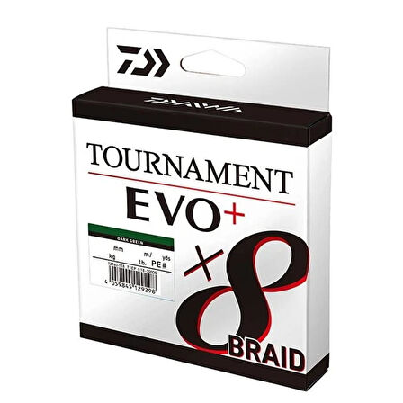 Daiwa Tournament EVO+ 8B Dark Green İp Misina 270 mt Dark Green-0,14 mm