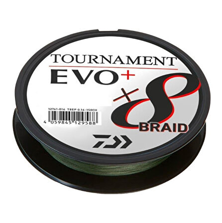 Daiwa Tournament EVO+ 8B Dark Green İp Misina 270 mt Dark Green-0,26 mm