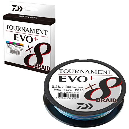 Daiwa Tournament EVO+ 8B 300mt Multicolor İp Misina 