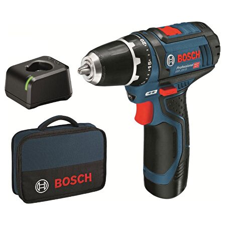 Bosch GSR 12V-15 2 Ah Tek Akülü Darbeli Vidalama Makinesi
