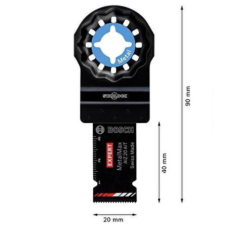 Bosch EXPERT MetalMax AIZ 20 AIT Çok Fonksiyonlu Makine Bıçağı 40 x 20 mm - 2608900012
