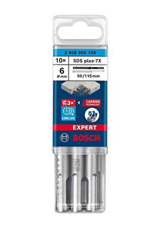 Bosch Expert 6x115 mm 10’lu Yeni Sds Plus-7X Matkap Ucu 2608900159