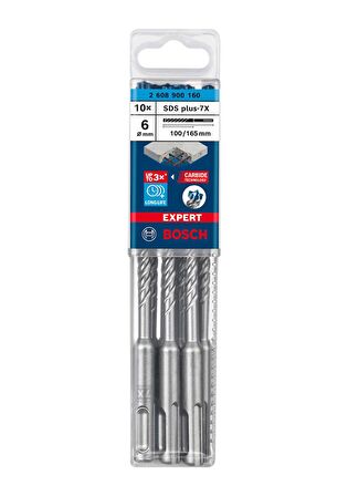 Bosch Expert 6x165 mm 10’lu Yeni Sds Plus-7X Matkap Ucu 2608900160