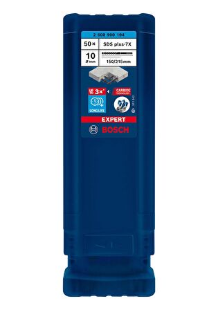 Bosch Expert 10x215 mm 50’lu Yeni Sds Plus-7X Matkap Ucu 2608900194