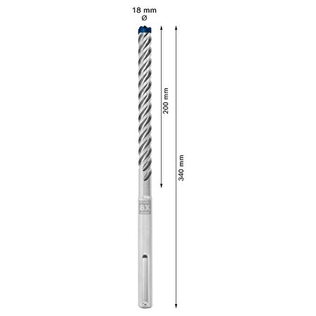 Bosch EXPERT SDS max-8X Kırıcı Delici Delme Ucu 18 x 200 x 340 mm - 2608900221