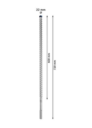Bosch Expert 22 x 720 mm Yeni Sds Max-8X Delme Ucu 2608900235