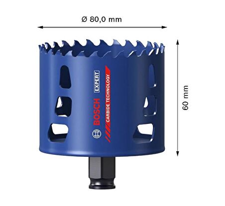 Bosch 80 mm Expert Sert Malzemeler İçin Panç 2608900437