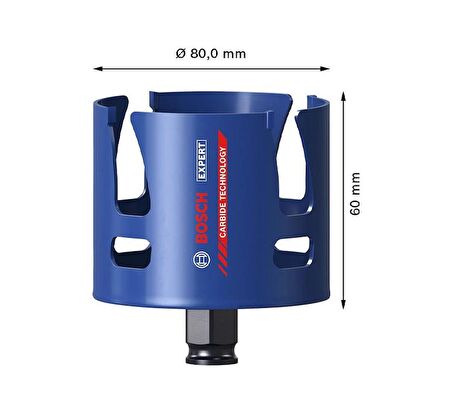Bosch 80 mm Yapı Malzemeleri İçin Panç 2608900475
