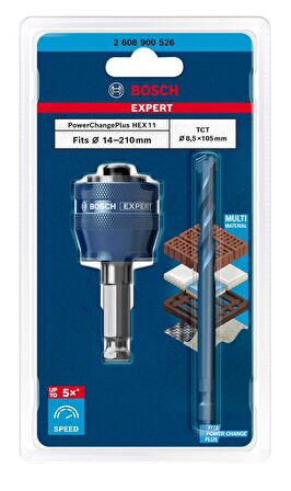 Bosch Expert Mandren İçin Hızlı Panç Adaptörü TCT Ø8.5 2608900526