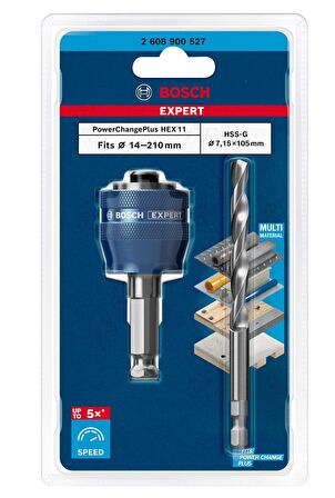 Expert Mandren İçin Hızlı Panç Adaptörü HSSG Ø7,15 2608900527