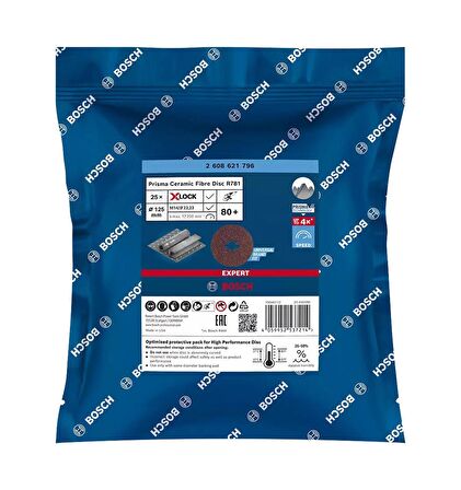 Bosch R781 Expert 125 mm 80 kum Metal Disk Zımpara 2608621796