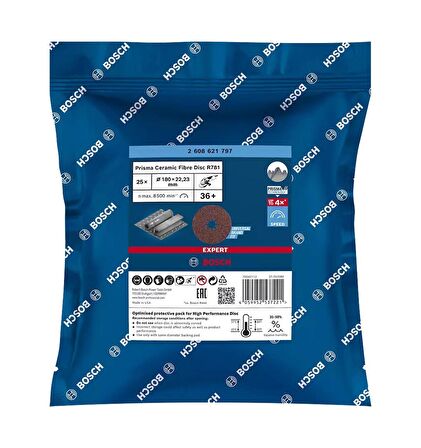 Bosch R781 Expert 180 mm 36 kum Metal Disk Zımpara 2608621797