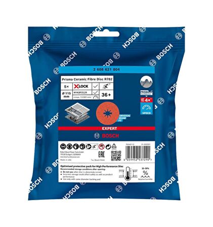 Bosch R782 Expert 115 mm 36 kum Paslanmaz Disk Zımpara 2608621804